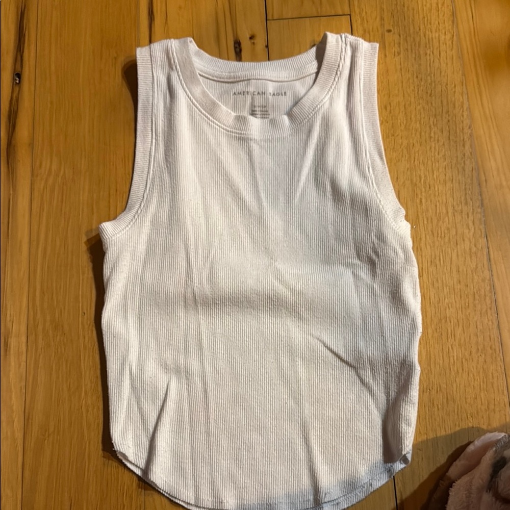 White Sleeveless Ribbed Top